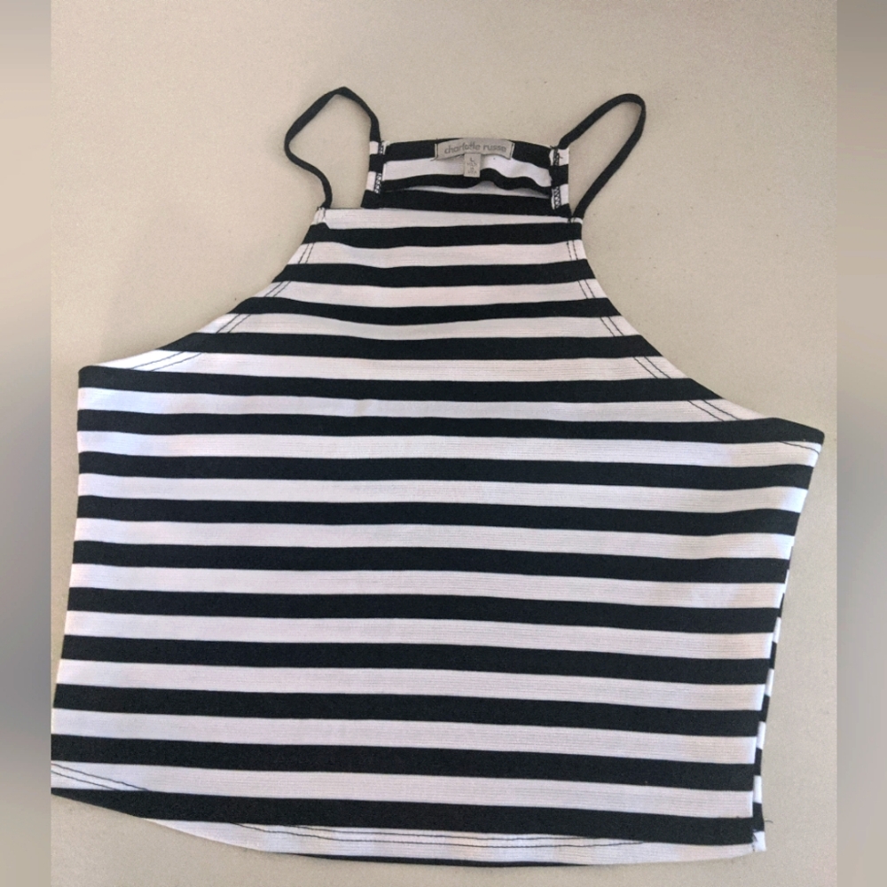 Retro Blouse Top Stripped Black White Emo Academia Goth